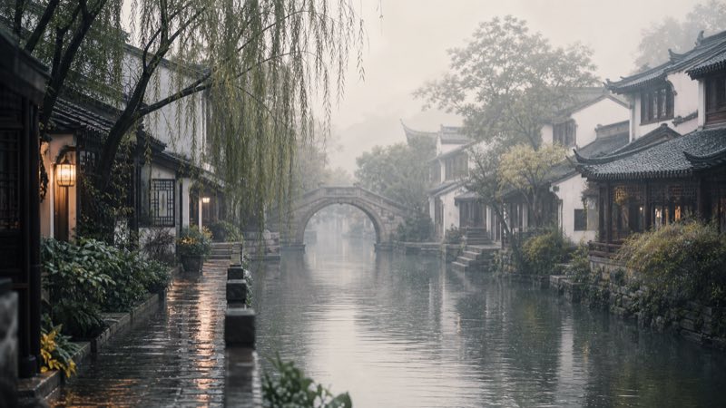 Suzhou garden and canal